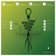 Light Bulb Tree And Root Infographic Science Background