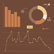 Flat beige infographics elements