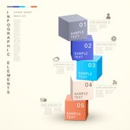 abstract 3d cube tower infographics