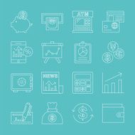 financial line icon set N6