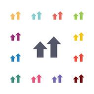 arrows up diagram flat icons set N2