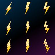 Vector Set of Thunder Lighting Icons N7