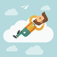 Beard man lying on a cloud N2