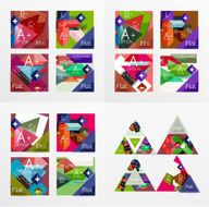 Flat design geometric info banners web boxes N21