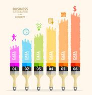 Vector business brush infographics Flat