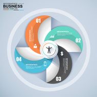 Abstract 3D digital business Infographic N28