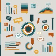 Infographic flat collection of elements for print or web page