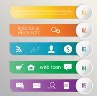 Banner ribbon Element infographic Web icons