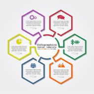 Infographic report template with lines and icons Vector N20