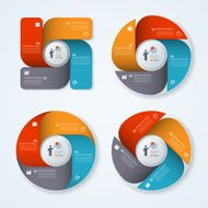 Set of modern colorful business infographic circles