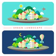 urban landscape illustration in flat design