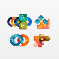 Set of modern geometric infographic web layouts N143