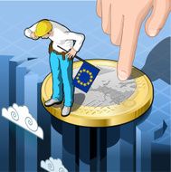 Isometric Infographic Occupational and Economic Precariousness in Europe