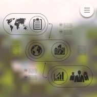 business infographic with unfocused background N177