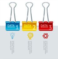 Vector colorful binder clip option banner