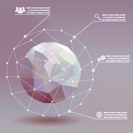 Geometric ball social networks infographics whith icons vector