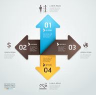 Color arrow origami style Infographics banner