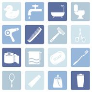 Vector Set of Bathroom and Hygiene Icons N7