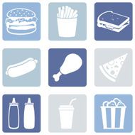 Vector Set of Fast Food Icons N11