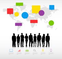 Vector of Looking up on the World Social Media