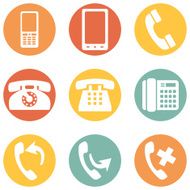 Vector Set of Telephone Icons N13