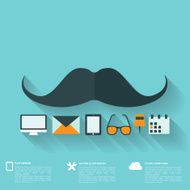 Hipster flat abstract background with web icons Interface symbols Cloud N3