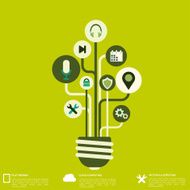Flat abstract background with web icons Interface symbols Cloud computing N34