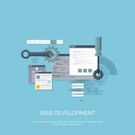 Vector illustration Flat computing background Programming coding Web development and N43