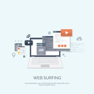 Vector illustration Flat computing background Programming coding Web development and N44