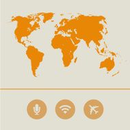 Map texture background with microphone