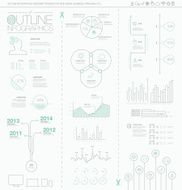 Outline infographics vector illustration Artistic creative and hand-drawn visualization
