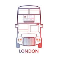 London symbol - Red bus icon Template Vector illustration