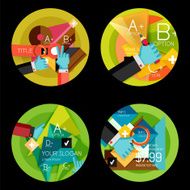 Set of option presentation labels flat design web infographic boxes N116