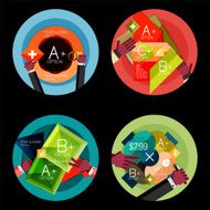 Set of option presentation labels flat design web infographic boxes N118