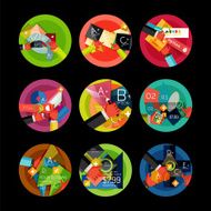 Set of option presentation labels flat design web infographic boxes N119