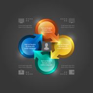 Business Infographics Design Template Vector Elements 3D Circle Chart Illustration N2