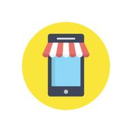 Flat modern vector icon online shop