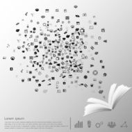 Icons explode on Book infographics Vector N2