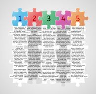 infographics - five steps with puzzle pieces