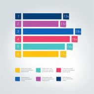 Flat chart graph Simply color editable Infographics elements N14