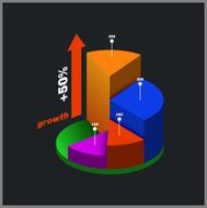 Color round isometric diagram info graphic