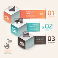 Modern cube technology Infographics banner template