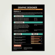 Resume template CV creative background N7