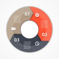 Vector circle arrows infographic diagram 3 options