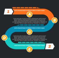 Timeline infographic template from 1 to 2