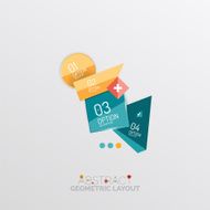 Glossy paper style geometric abstract infographic design N200