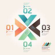 Modern infographics arrow origami style N4