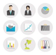 business icons in flat design N2