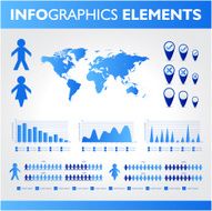 Blue infographic Universal icons set N9