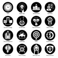 Business Concept Icons Black